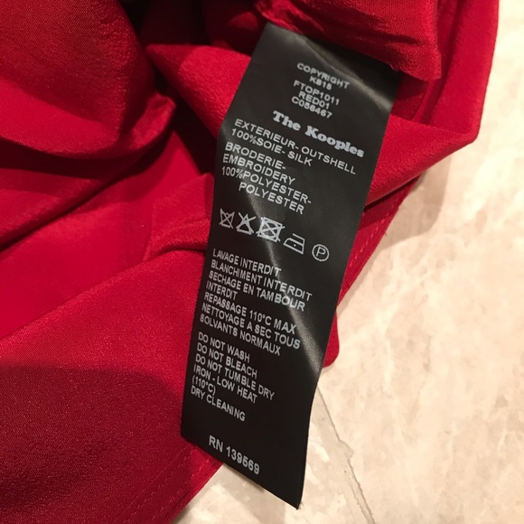 The Kooples Embroidered Drape Silk Blouse - Picture 4 of 4